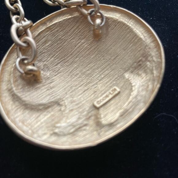 Don Lin sighed vintage gold and oval enamel swirled necklace - Picture 4 of 7